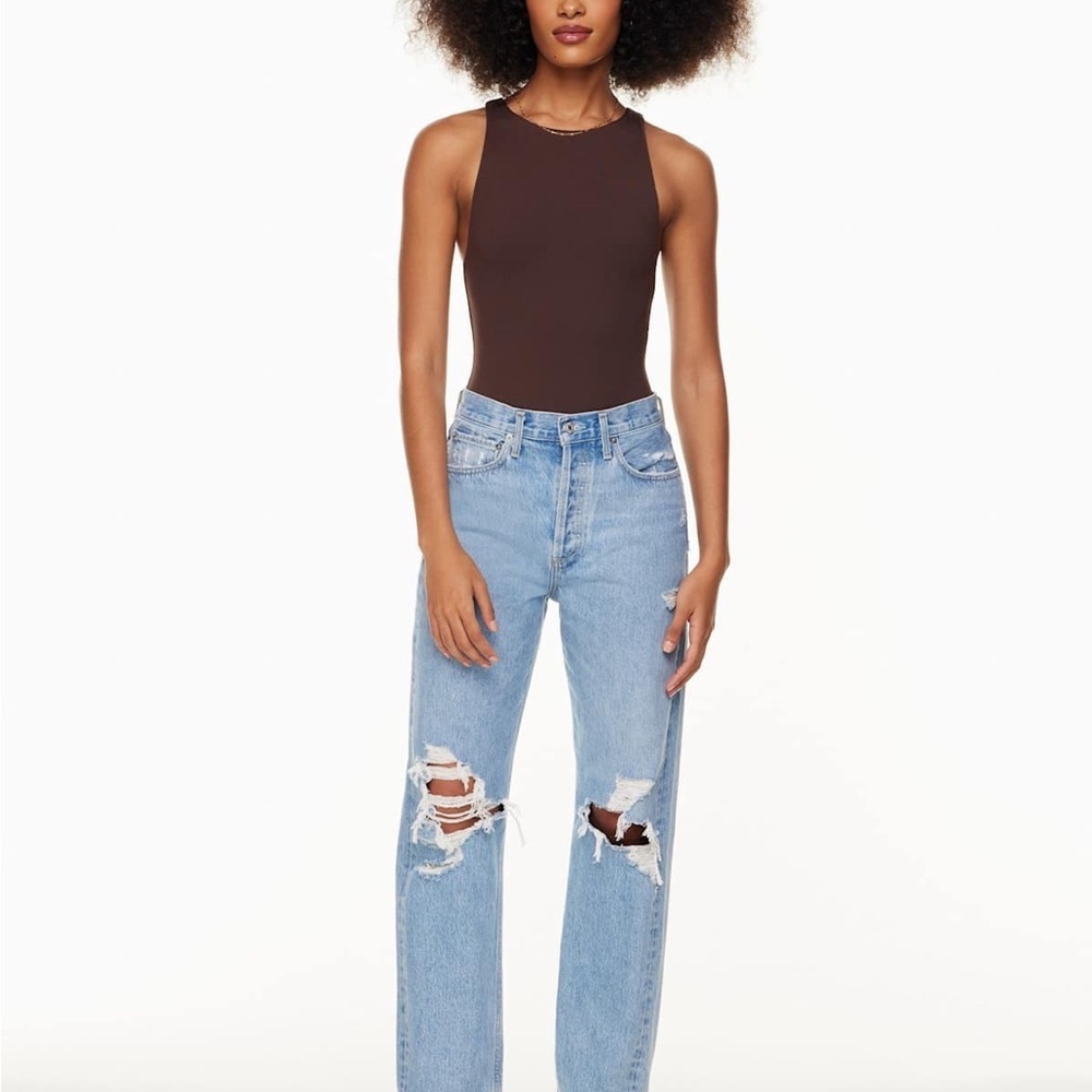 AGOLDE '90s Mid Rise Loose Fit Distressed Jeans 24 in Fall Out A069C-811 - Picture 3 of 13